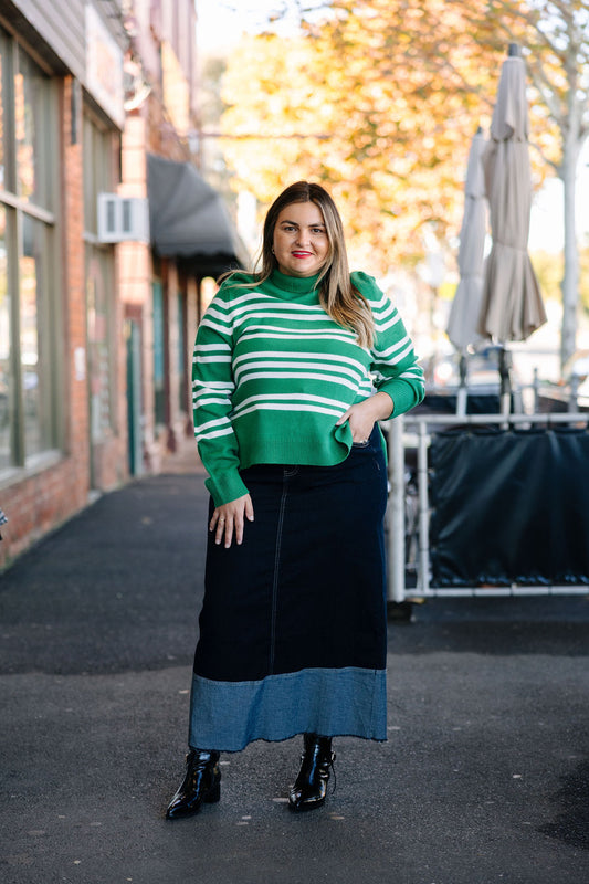 Contrast Cuff Skirt