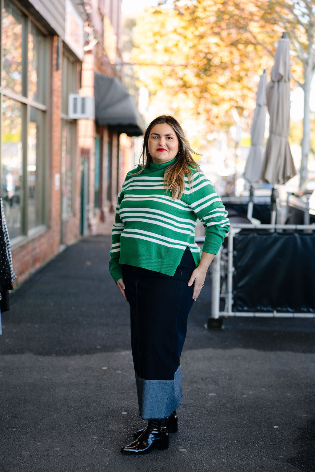 Contrast Cuff Skirt