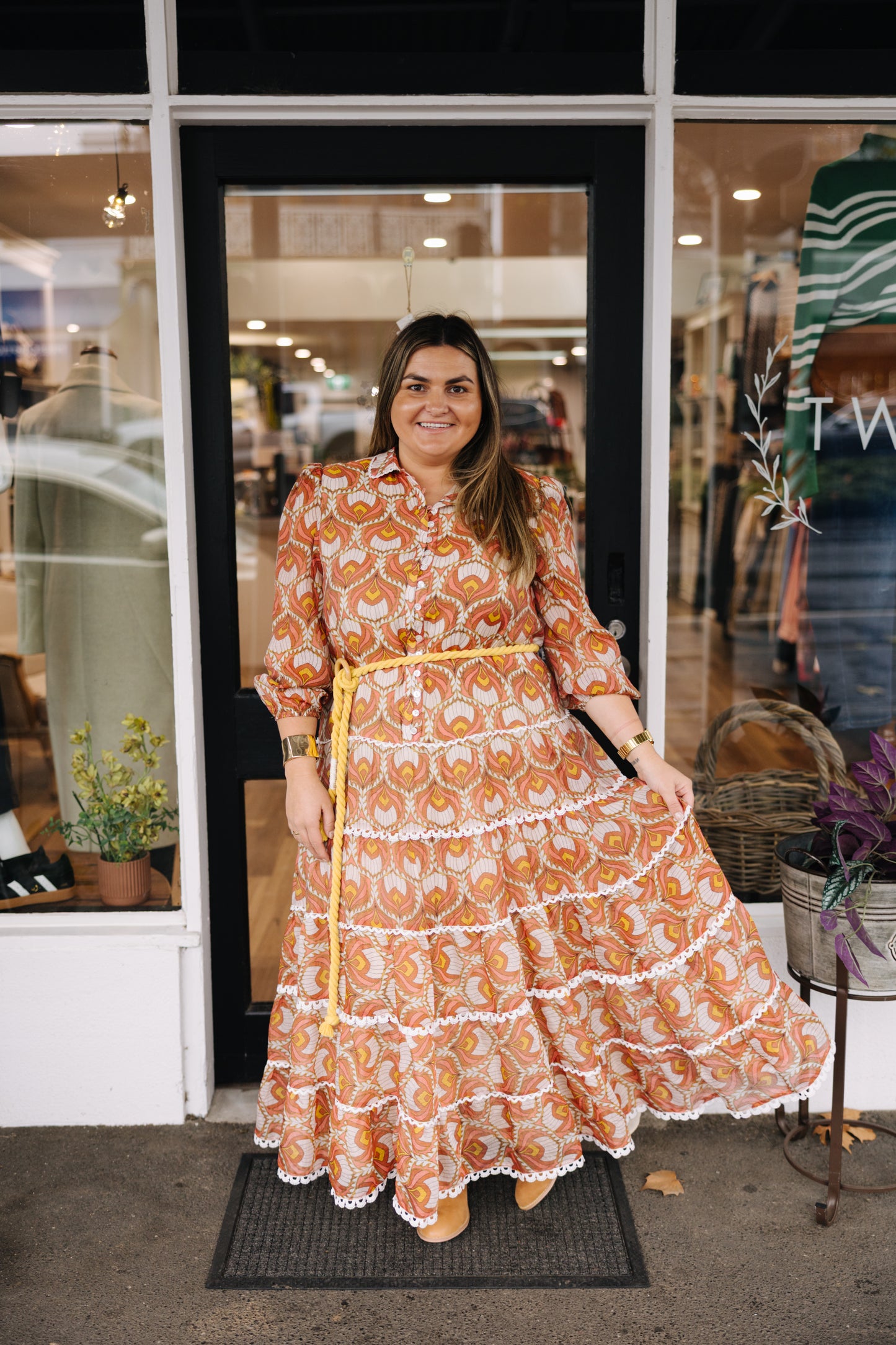 Grace Maxi Dress - Peach Peacock