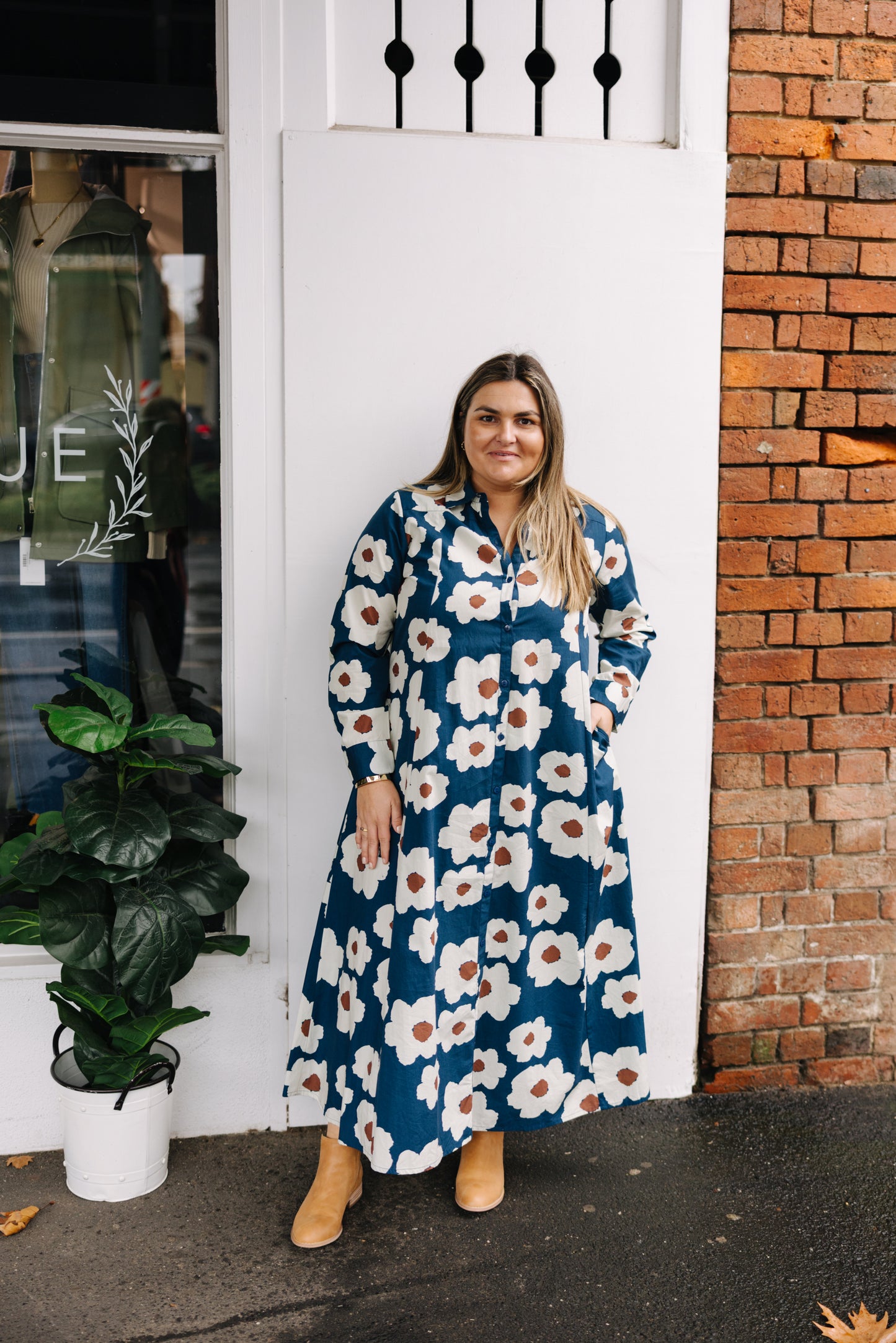 Shirt Dress- Blue Flowers