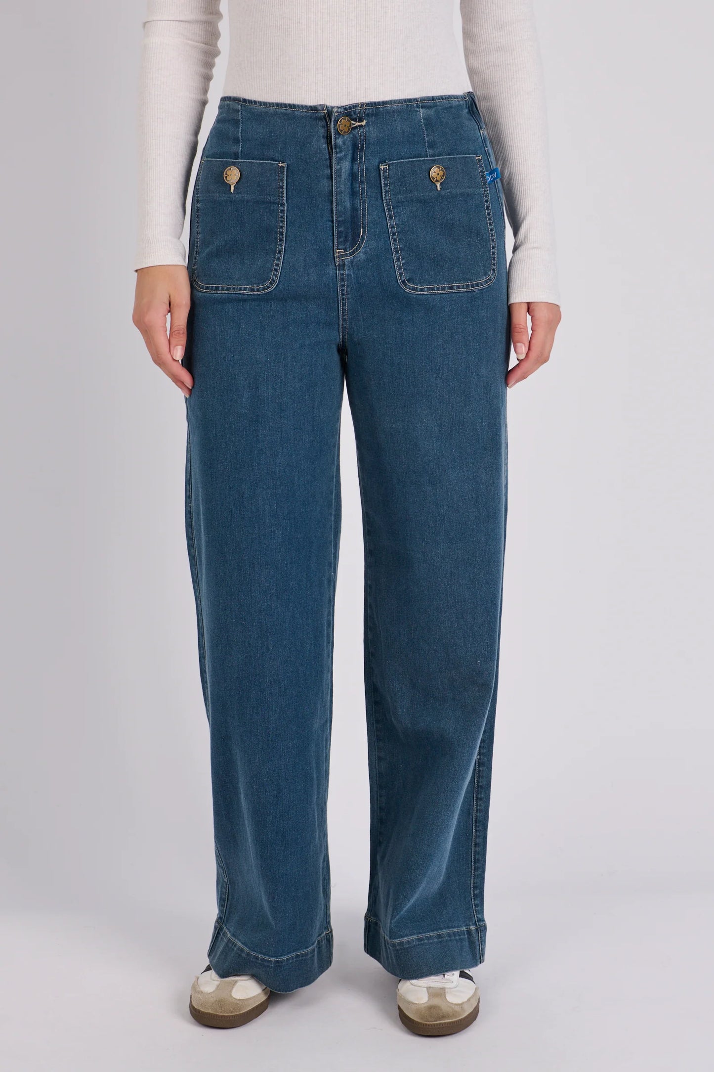 Seam Detail Straight Leg Jeans