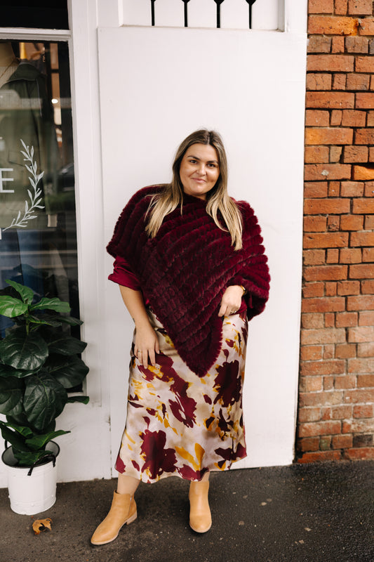 Roma Faux Poncho- Shiraz