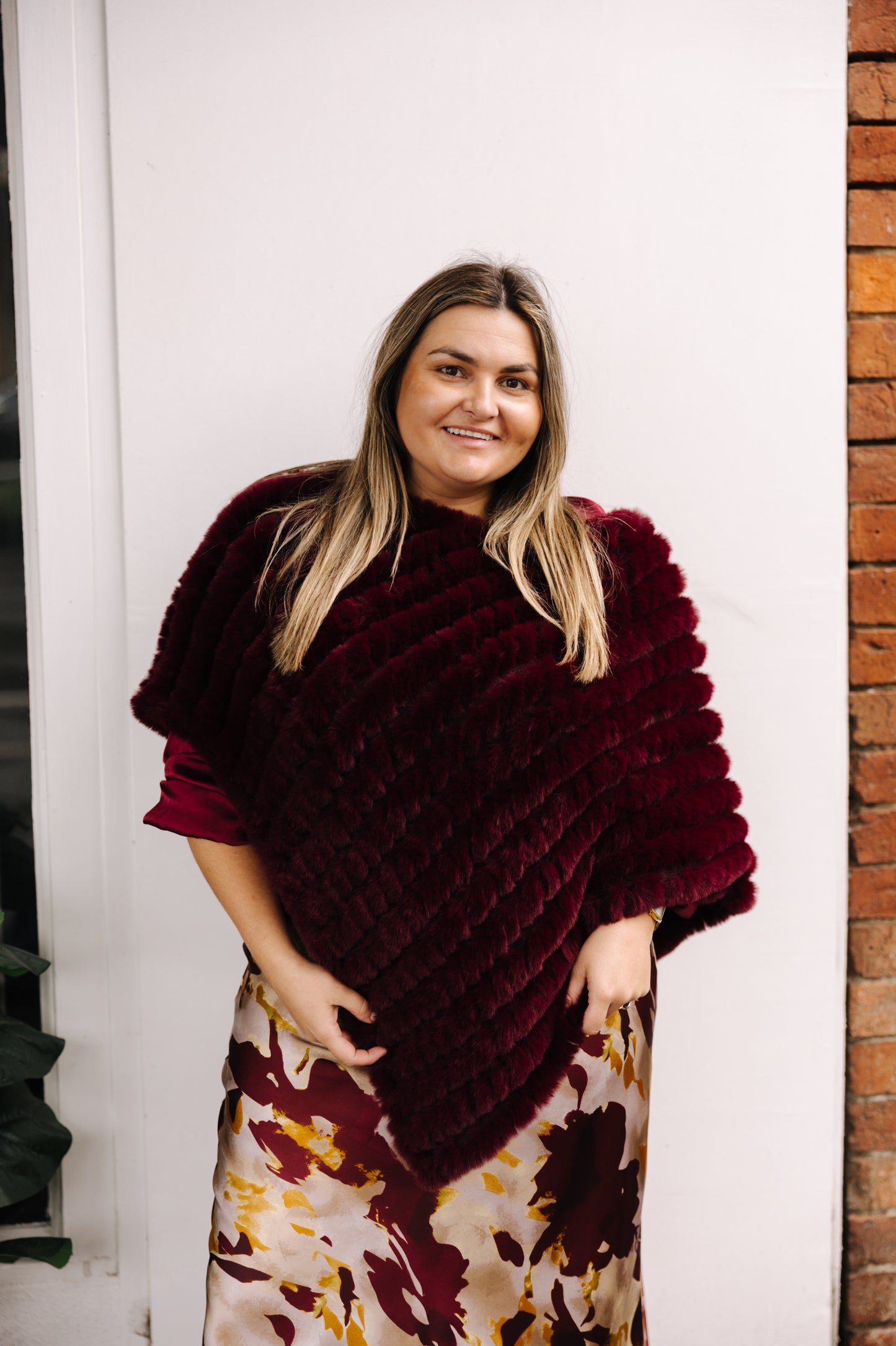 Roma Faux Poncho- Shiraz