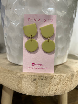 Ashley Olive Earrings - Pink Gin