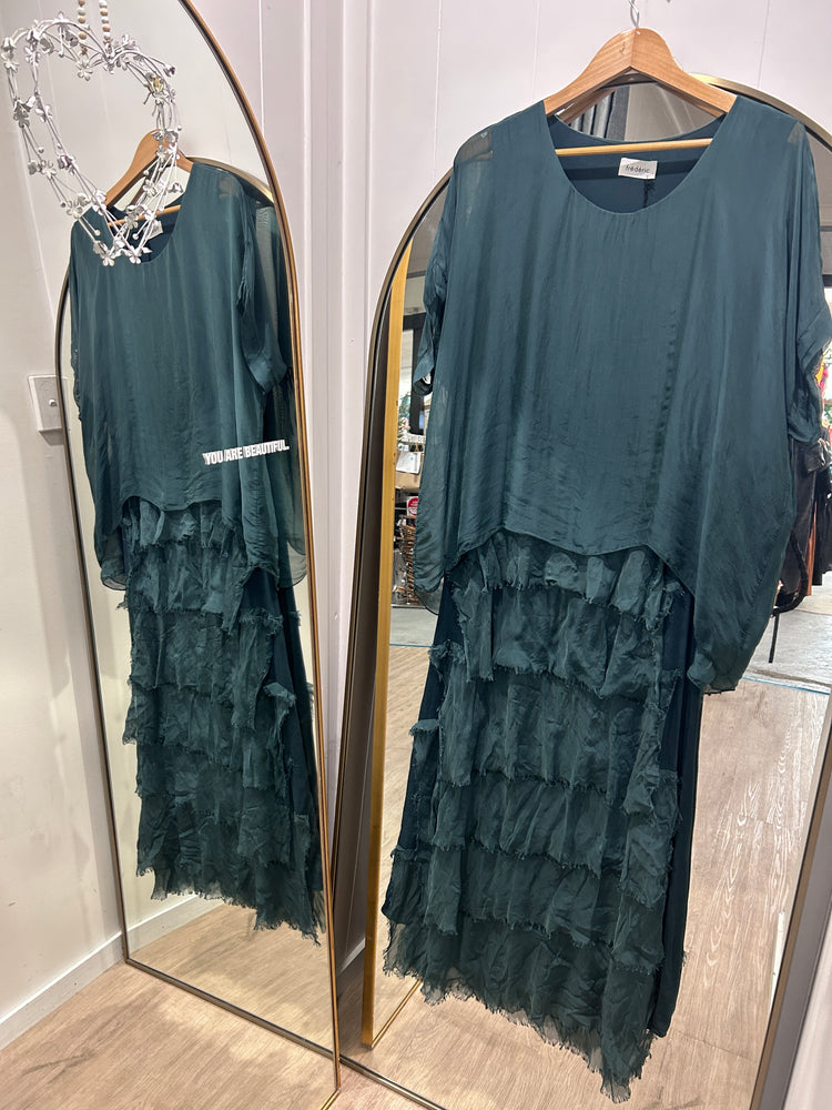 Federick Silk Dress - Khaki
