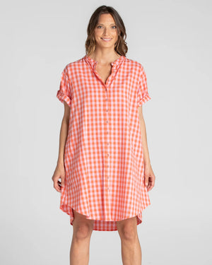 Josie Shirt Dress - Red Juno