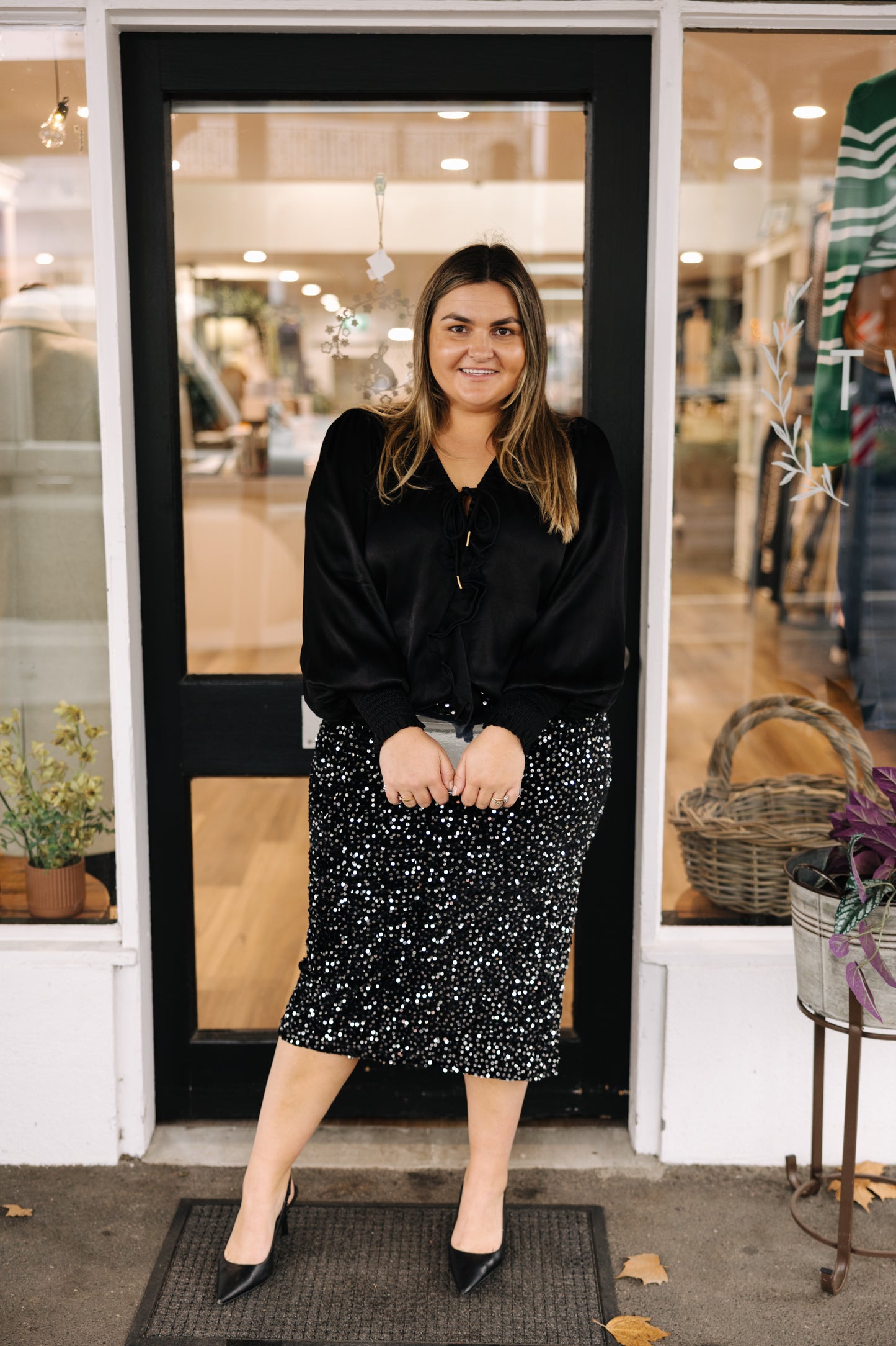 Sequin Skirt- Black