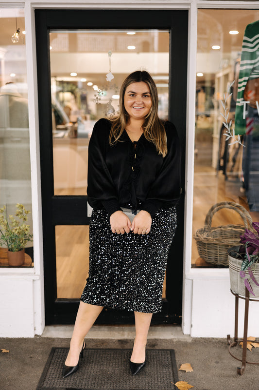 Sequin Skirt- Black