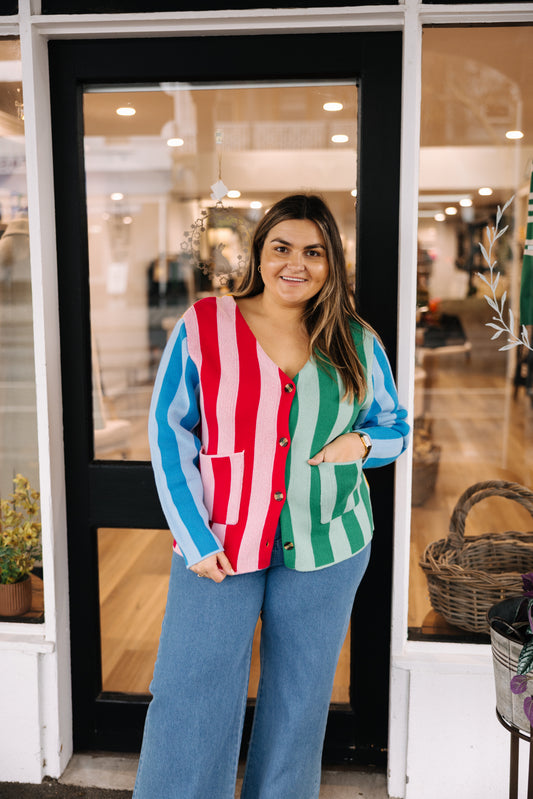 Rainbow Cardigan - Rainbow Stripe
