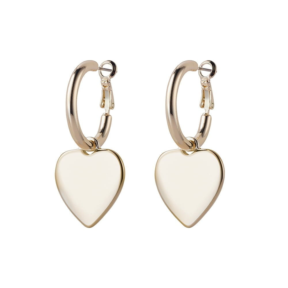 Allure - Sweet Heart Hooped Earrings Light Gold
