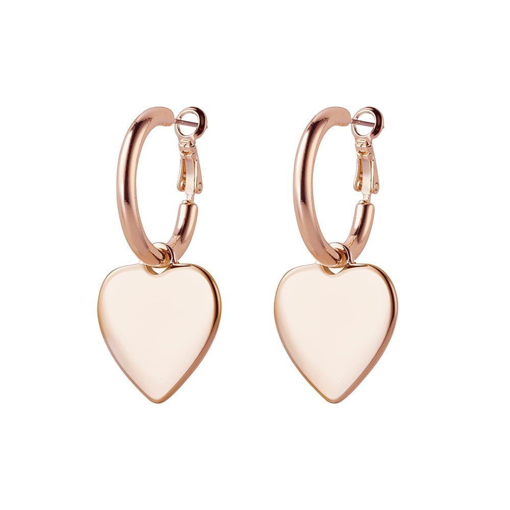 
            
                Load image into Gallery viewer, Allure - Sweet Heart Hooped Earrings Rose Gold
            
        