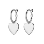 Allure - Sweet Heart Hooped Earrings Silver