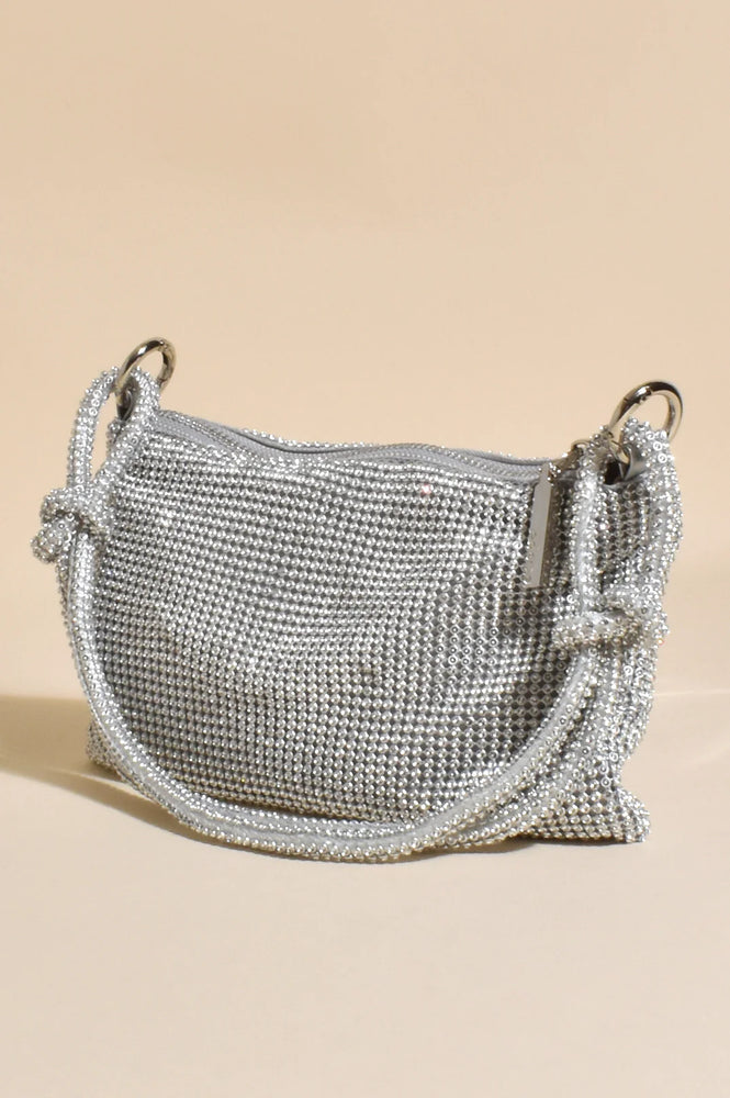 Silver jewelled on sale bag