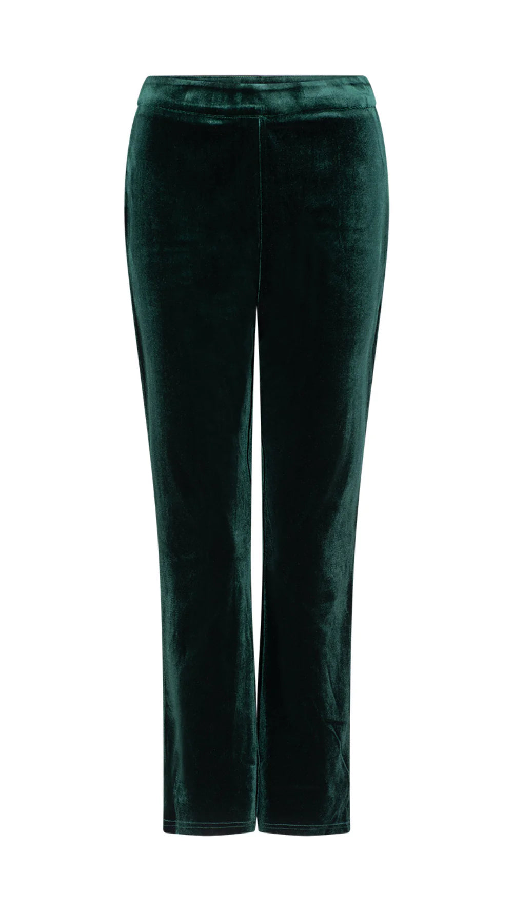 Alessandra Stretch Velvet Capri Pants- Emerald