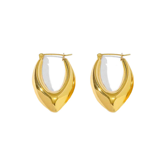 Allure Chunky Tapered Hoops - Gold