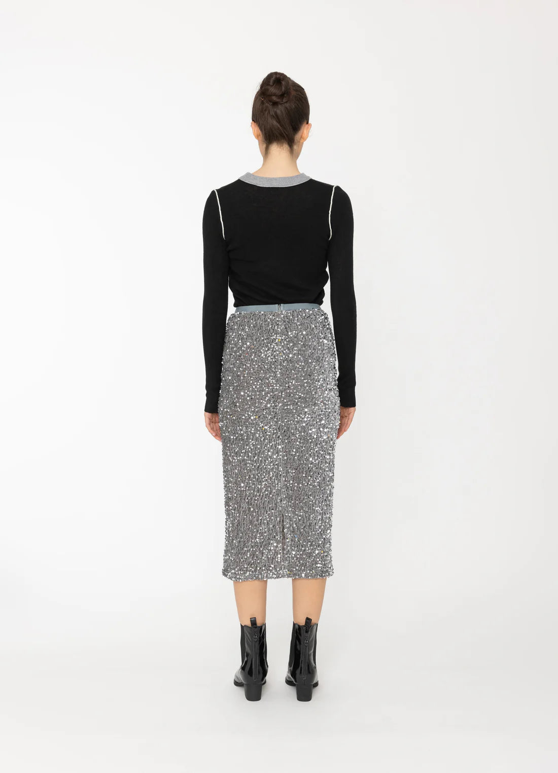 Sequin Skirt- Silver