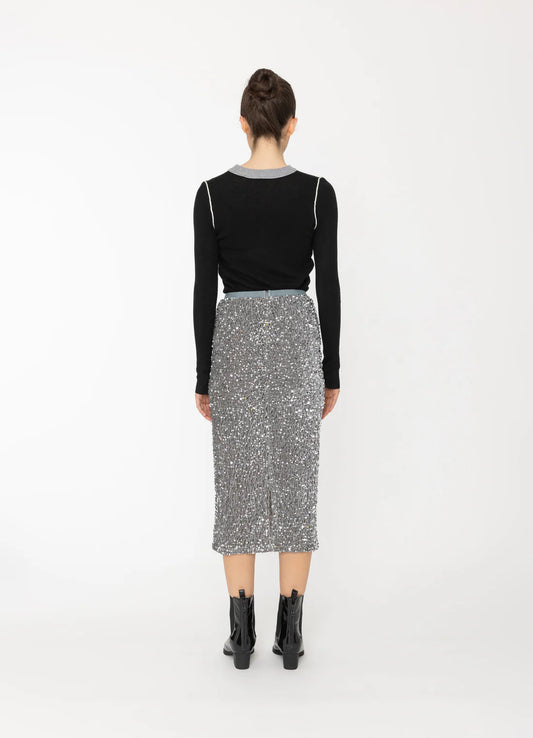 Sequin Skirt- Silver