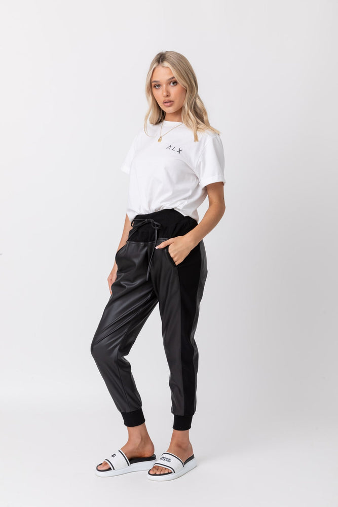 Alexandra Joey Vegan Leather Pant - Faux Black