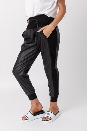 Alexandra Joey Vegan Leather Pant - Faux Black