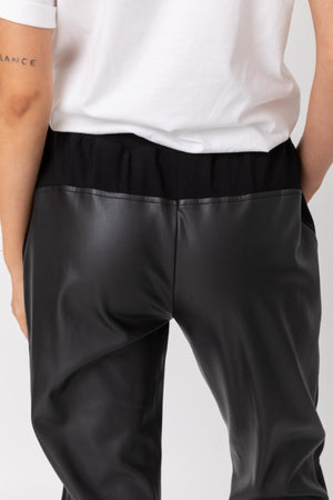 Alexandra Joey Vegan Leather Pant - Faux Black