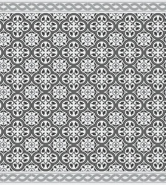 Waterproof Portuguese Grey Tile Mat 60x90cm