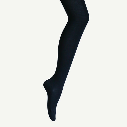 Merino Wool Plain Tights Navy