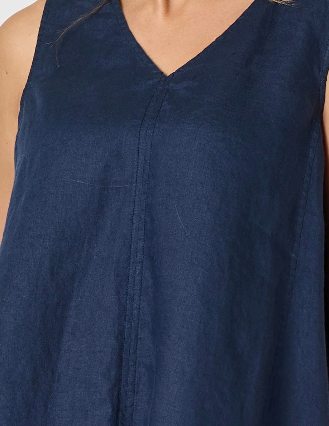 Tilly Linen Cami - Navy