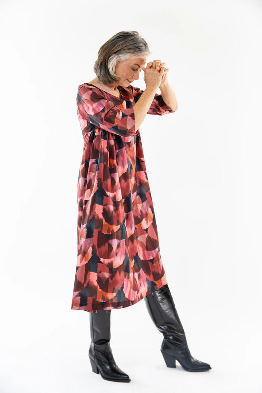Ottie Dress- Ikat Tulip