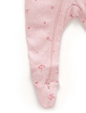 Pure Baby Zip Growsuit - Peony Blossom