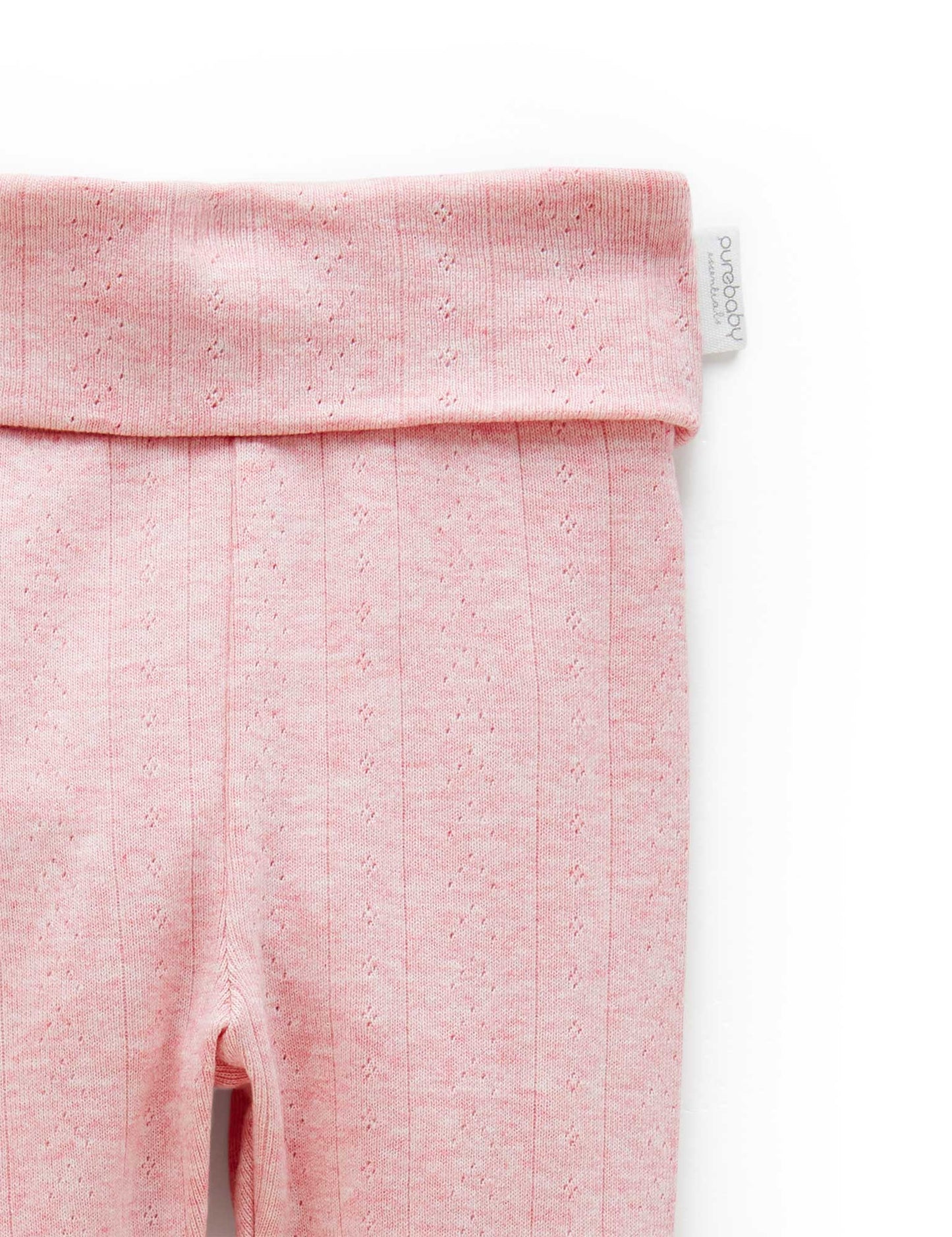 Purebaby Pointelle Legging - Peony Melange