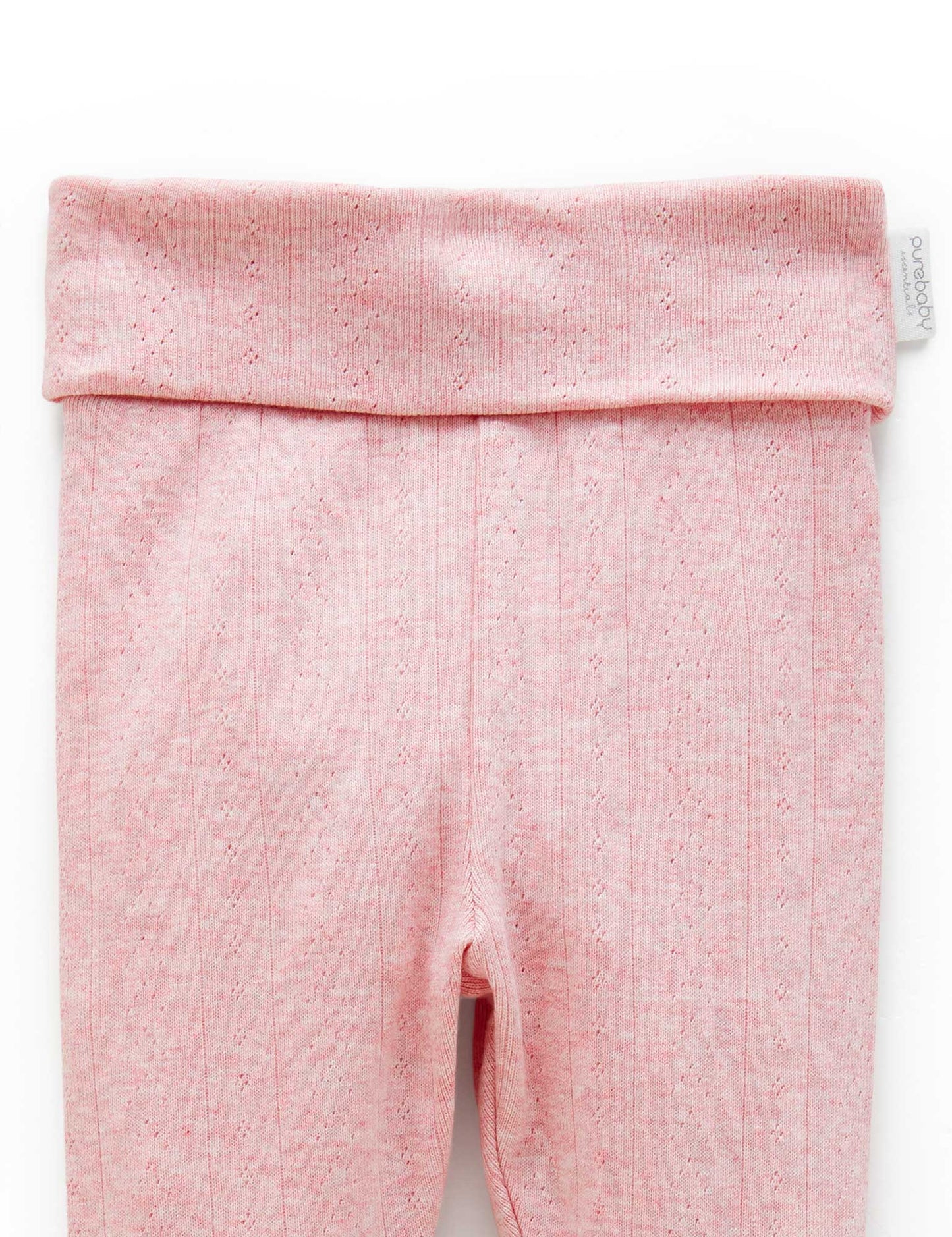 Purebaby Pointelle Legging - Peony Melange