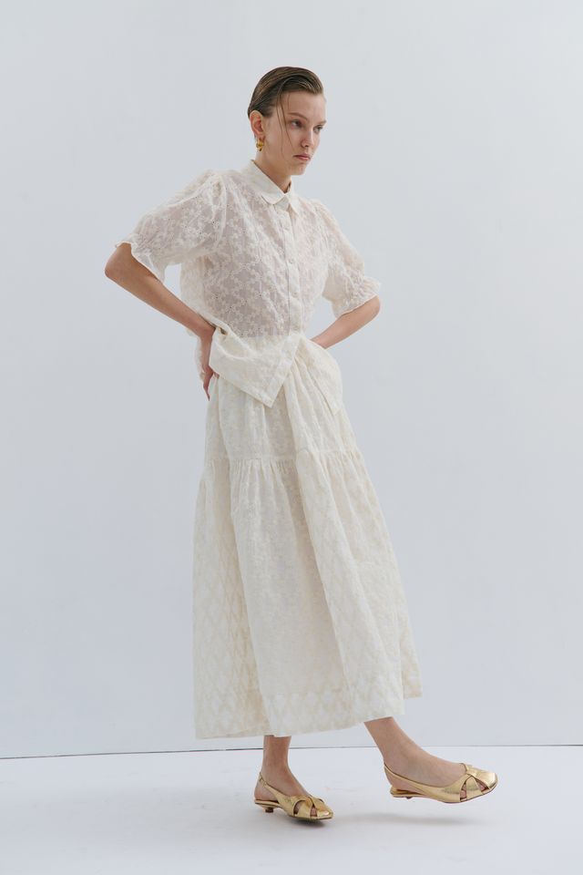 Madeline Midi Skirt - White Queen
