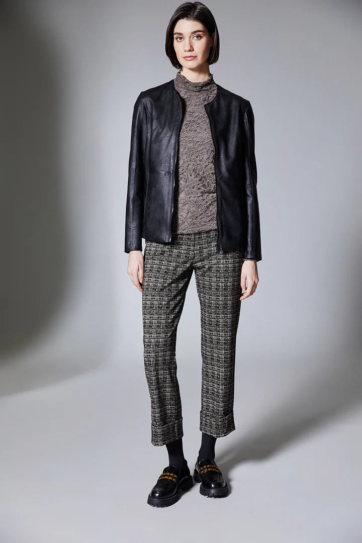 Check Turn Up Trouser Brown/Carmel