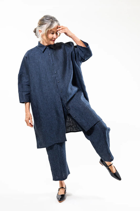 Pippi Shirt Dress- Navy