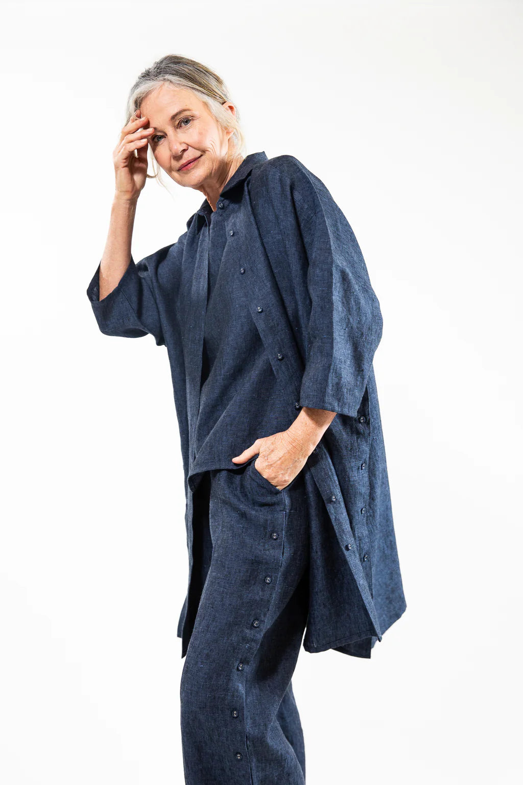 Pippi Shirt Dress- Navy