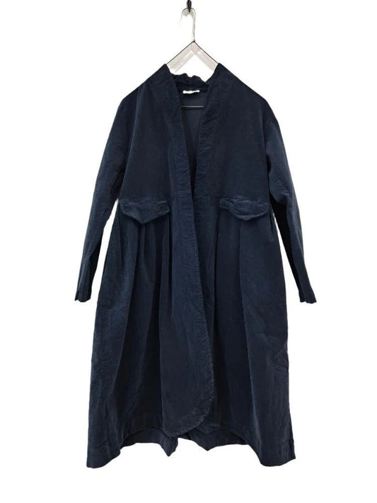 Pissarro Velvet / Cotton Coat - Navy