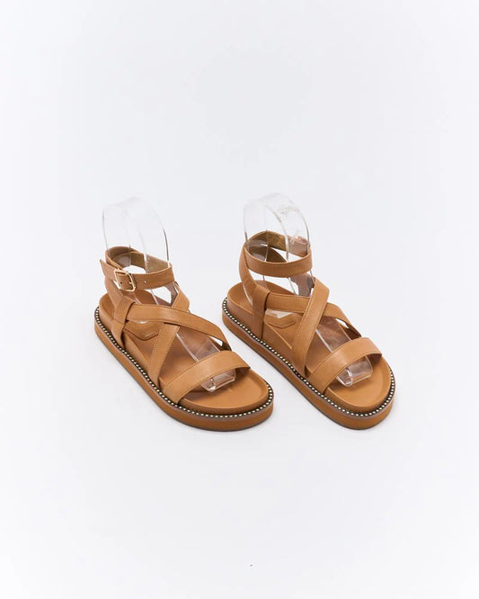 Presly Leather Sandal - Coconut Tan