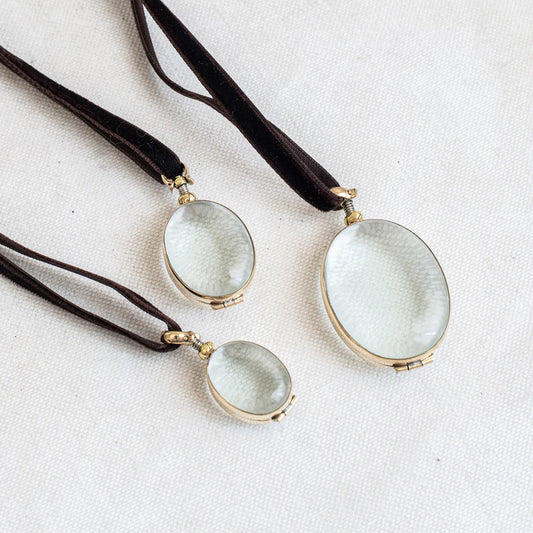 Oval Crystal Locket - Medium