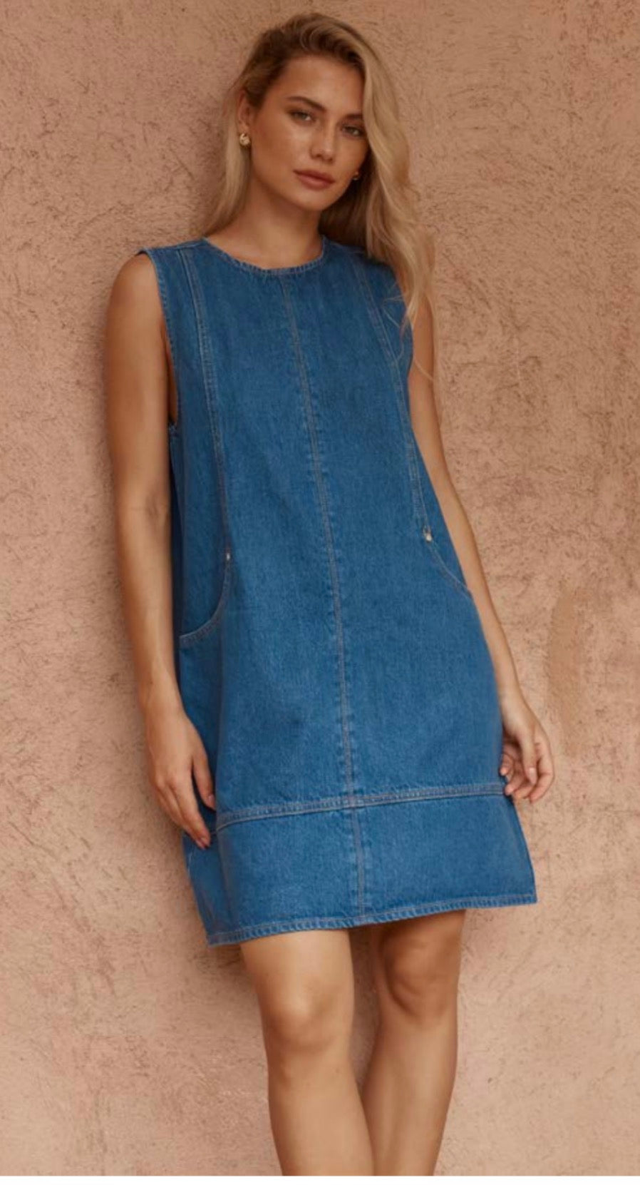 Sass Heart Denim Shift Dress