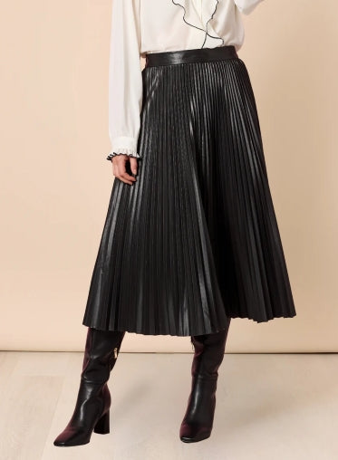 Florence Pleat Skirt- Black