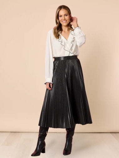 Florence Pleat Skirt- Black