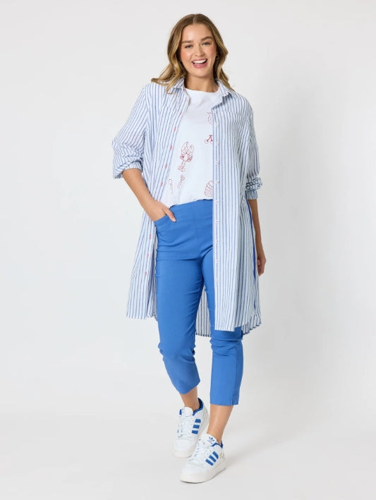 Coast Stripe Shirtdress - Blue/White