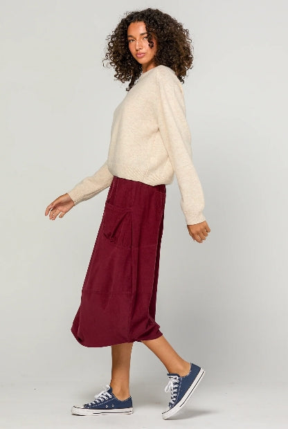 Cord Guru Skirt - Merlot
