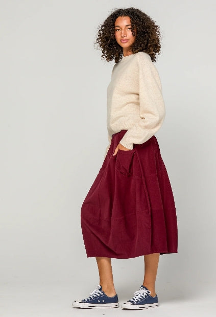 Cord Guru Skirt - Merlot