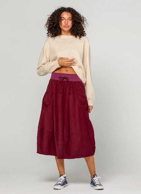 Cord Guru Skirt - Merlot