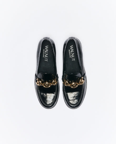 Hutton Patent Loafer- Black