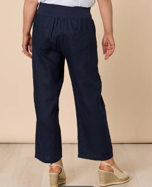 Lara Wide Leg Pant - Navy