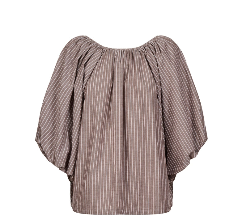 Lyndell Drawstring Top - Taupe