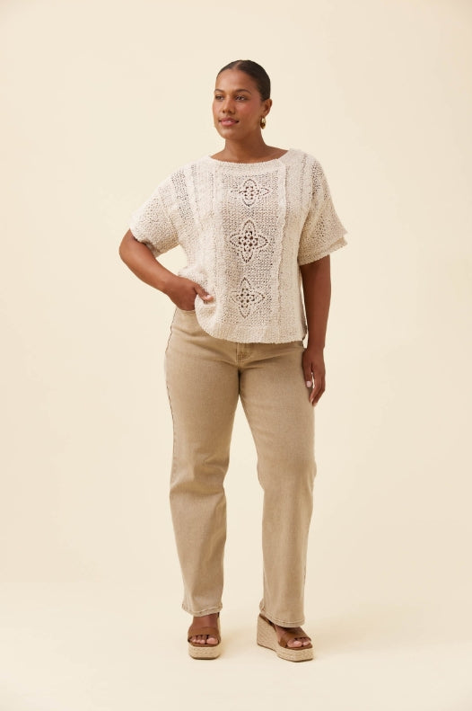 Maggie Crochet Top - Canvas