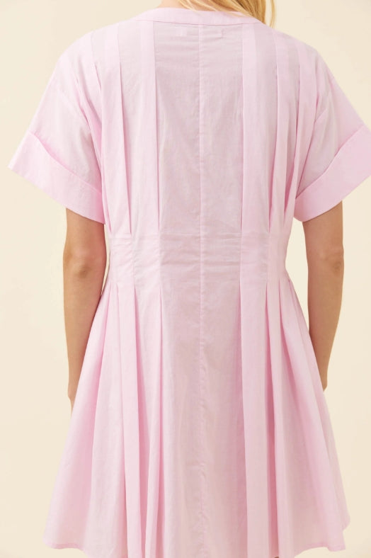 Rosa Pleat Dress - Light Pink